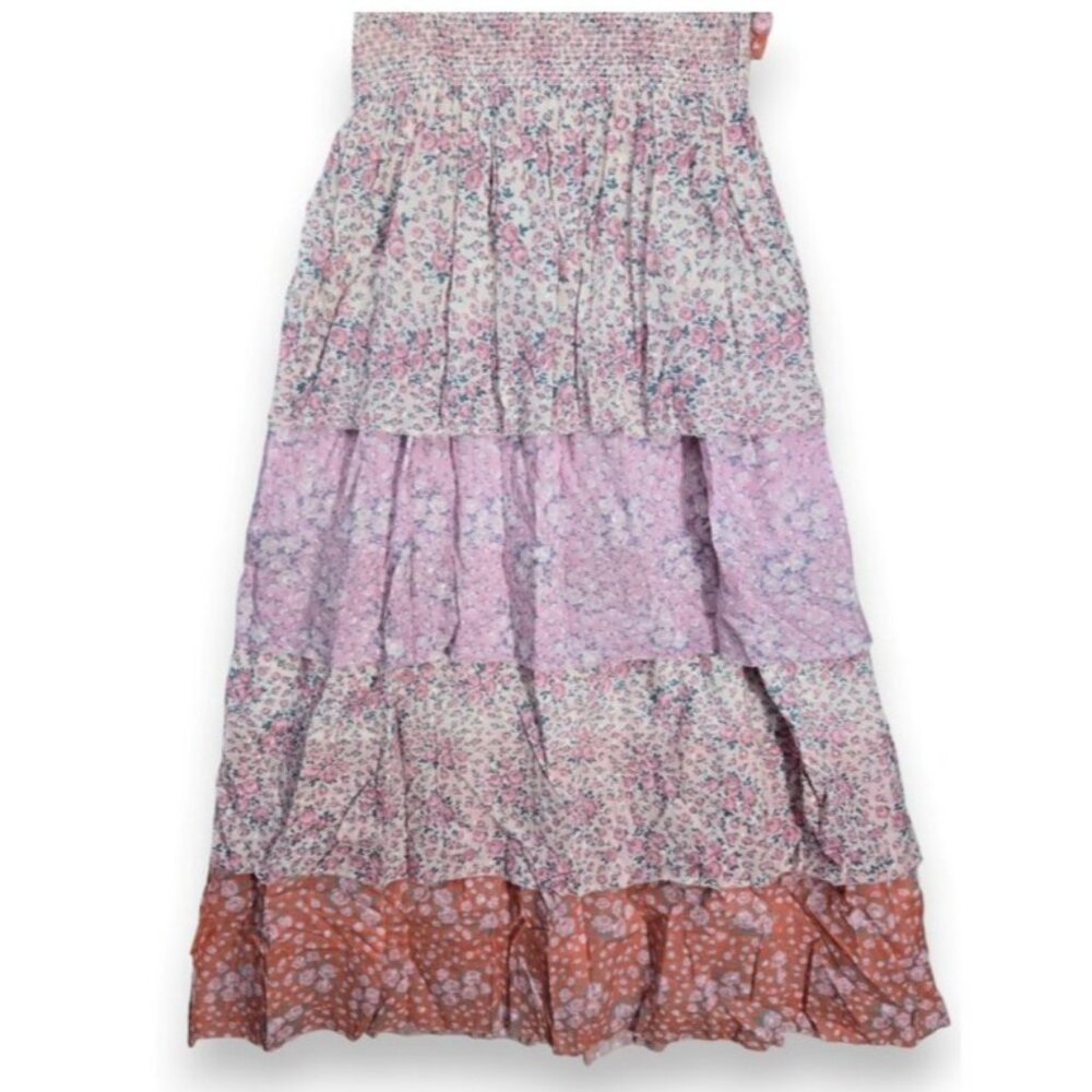 LOVESHACKFANCY Caressa Floral Print Tiered Sundress Pink Small NWT $395 - Picture 5 of 9
